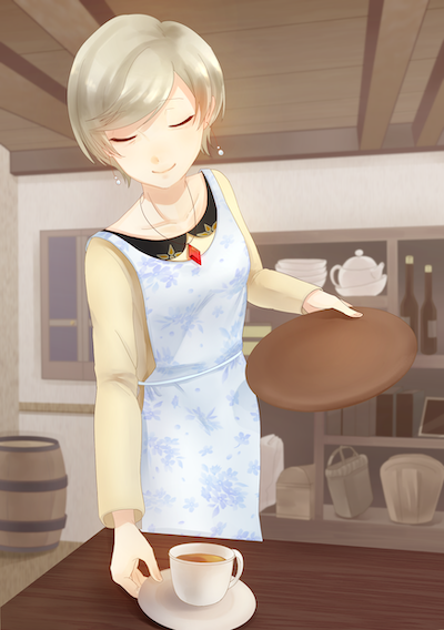 絵師：マロ 小説「ただ君だけを、守りたいと願う」広告イラスト　エリス